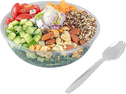 Vista 9 de Restaurantware Moderna - Cucharas desechables de 7.3 pulgadas, 250 cubiertos de plástico transparente reciclables, resistentes a las grietas