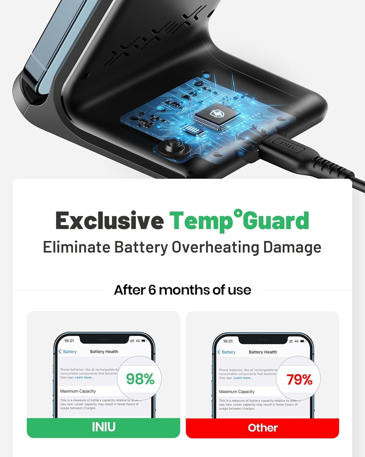 ORANGLES INIU 15W Wireless Charger Stand Price in Qatar – Sleep-Friendly Adaptive Light, Safe Fast Charging - full product showcase - displaying specifications - Image 5 of 6 | adapts to any space | INIU 15W Wireless Charger Stand Price in Qatar – Sleep-Friendly Adaptive Light, Safe Fast Charging deal New Jersey | Free Shipping ORANGLES