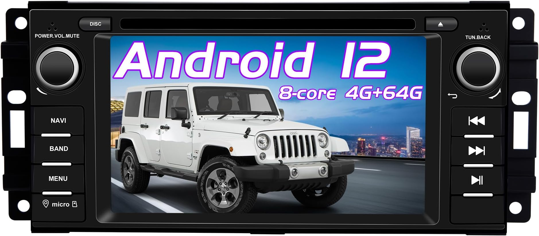 2 64G]Podofo autoradio voor JEEP/CHEVROLET/CHRYSLER/DODGE Draadloze Carplay Android Auto met touchscreen 7, Android autoradio met AHD achteruitrijcamera GPS Bluetooth RDS/FM-radio/CANBUS