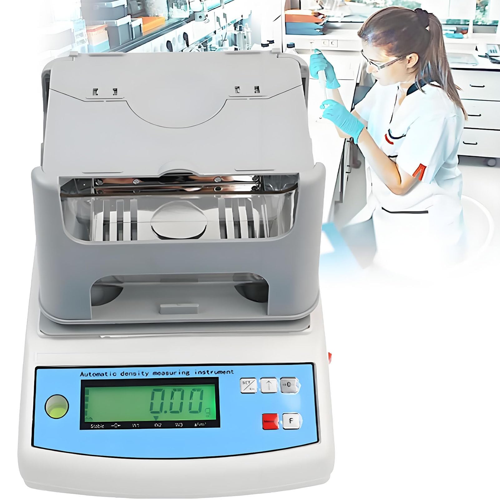 Analizador de pureza de Metales de Alta precisión (0,001 g/cm³), densímetro electrónico Digital de Oro, densímetro electrónico para sólidos, densímetro de Caucho plástico. 300g