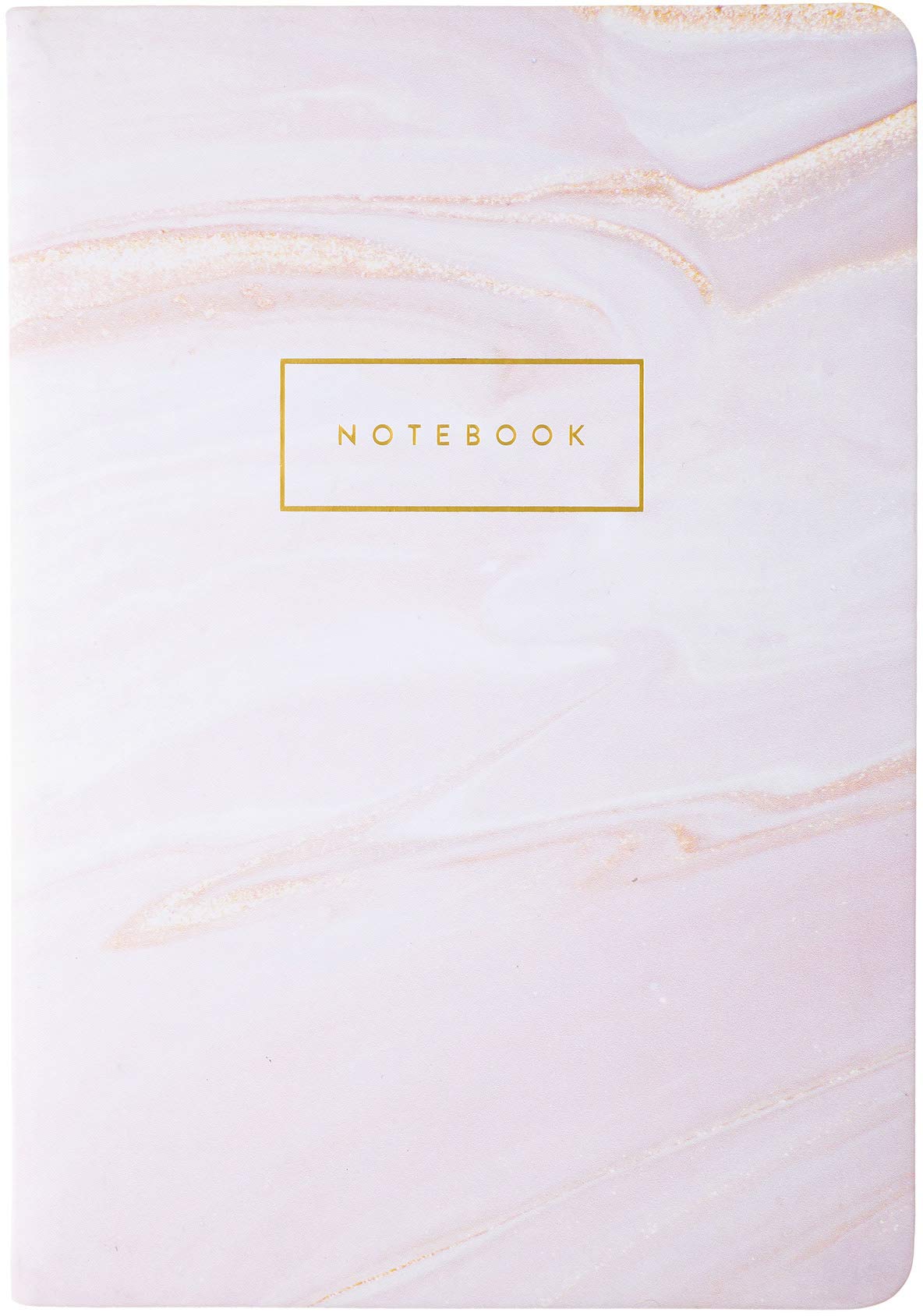 Eccolo Lined Journal Notebook, Flexi-Cover, Blush Marble, 256 Ruled Pages, Medium 5.75-x-8.25 inches