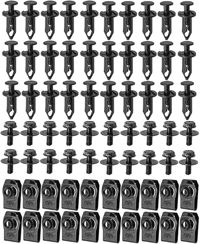 70 tornillos para el cuerpo de protección contra salpicaduras de motor, kit de tuercas en U extruidas universales, clips de sujeción para disponible en Yaxa Venezuela