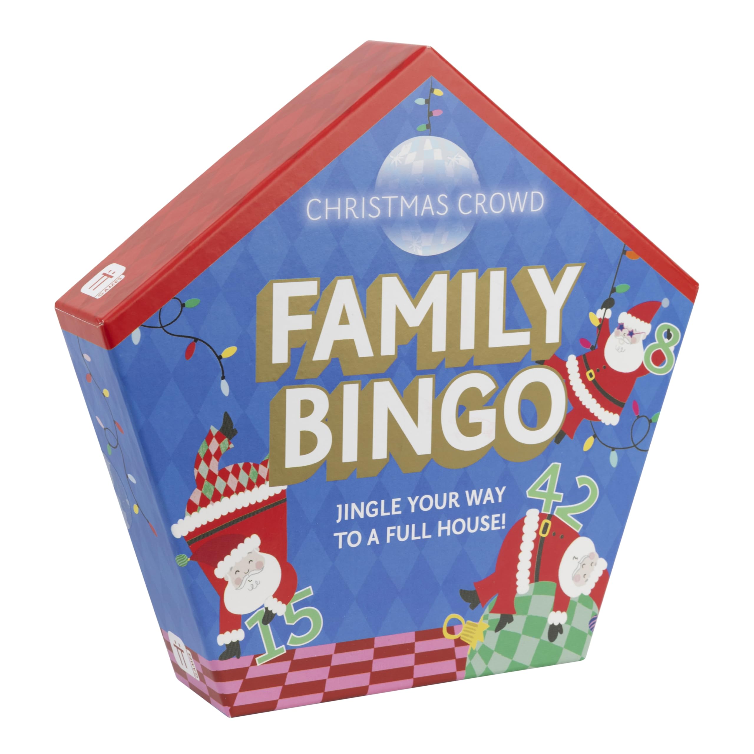 Talking Tables CHRISTMAS CROWD Santa Family Bingo Game Christmas Bingo Game Numbers (0-48) for Kids and Adults Festive Party Game with Bingo Cards and Tokens Family Christmas Game Age 5+ 2+ Players