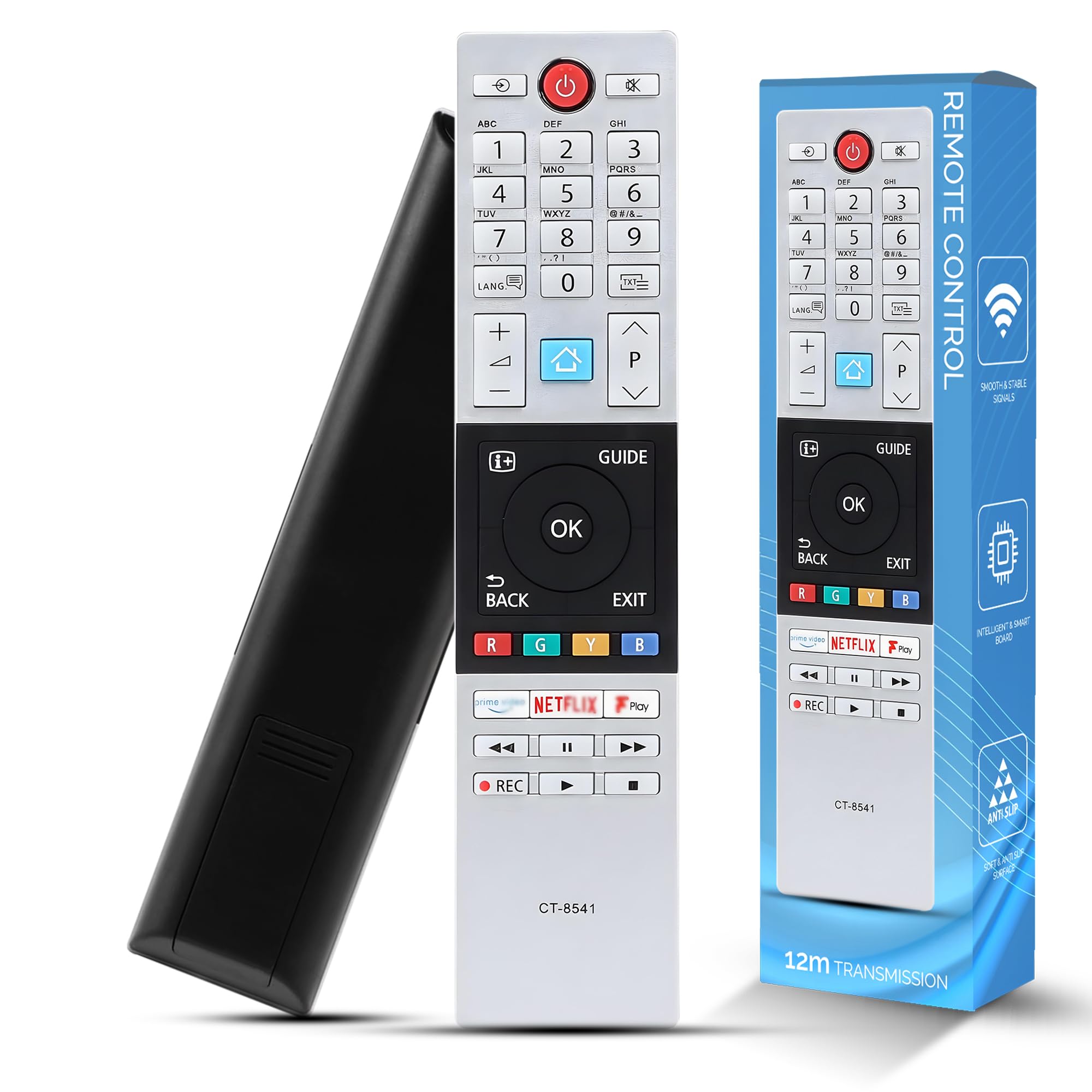 Updated Toshiba Remote Control CT854 RC42150P Compatible with Toshiba UHD Freview 2018 2019 Ready HD LCD LED TV with shortcut buttons Prime Video, Netflix, F play Buttons, No Setup Required
