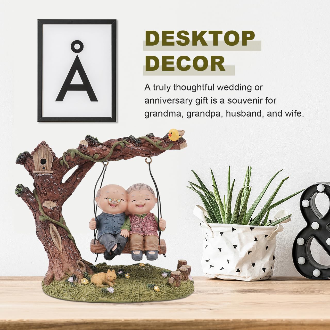 Cabilock 1 Figura Decorativa de Pareja de Novios de Resina para jardín, decoración de Mesa o Mesa