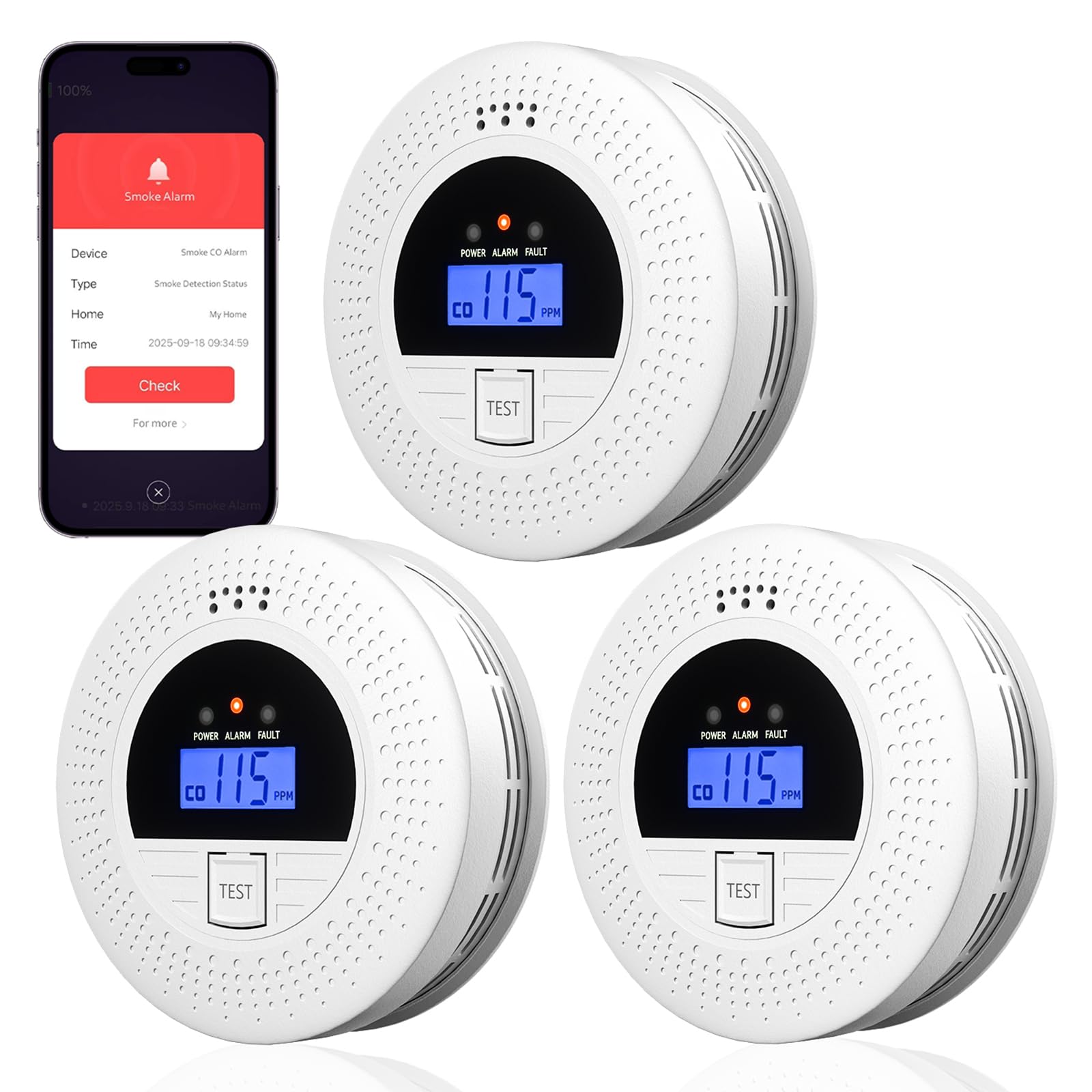 ABORNI KT0918 WiFi Smoke and CO Detector