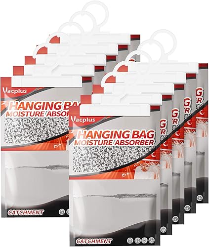 Vacplus Absorbentes de humedad de carbón activado, paquete de 10 deshumidificadores para armario y espacio cerrado, bolsas deshumidificadoras de 9.8