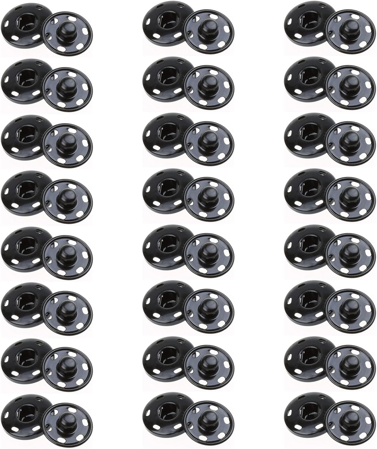 24 Pcs Large Press Studs, SewOn Studs Snap Fasteners, Press Studs Snap