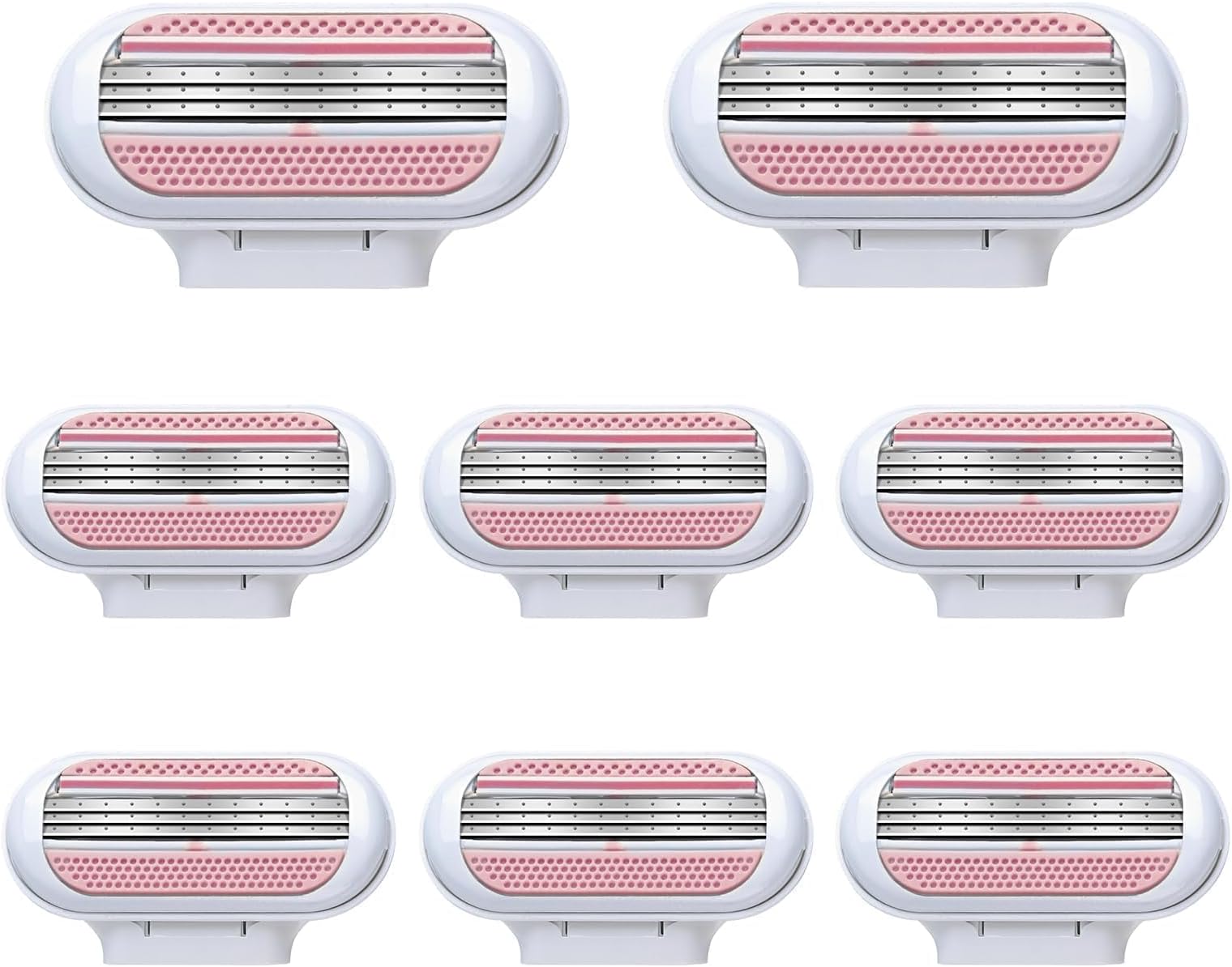 8 Pack Replacement Razor Blades for Gillette Venus ComfortGlide, 3 Layer Blade & Pivoting Head Design, Extra Smooth Women's Razor Blades Refills Easy to Replace(Pink)