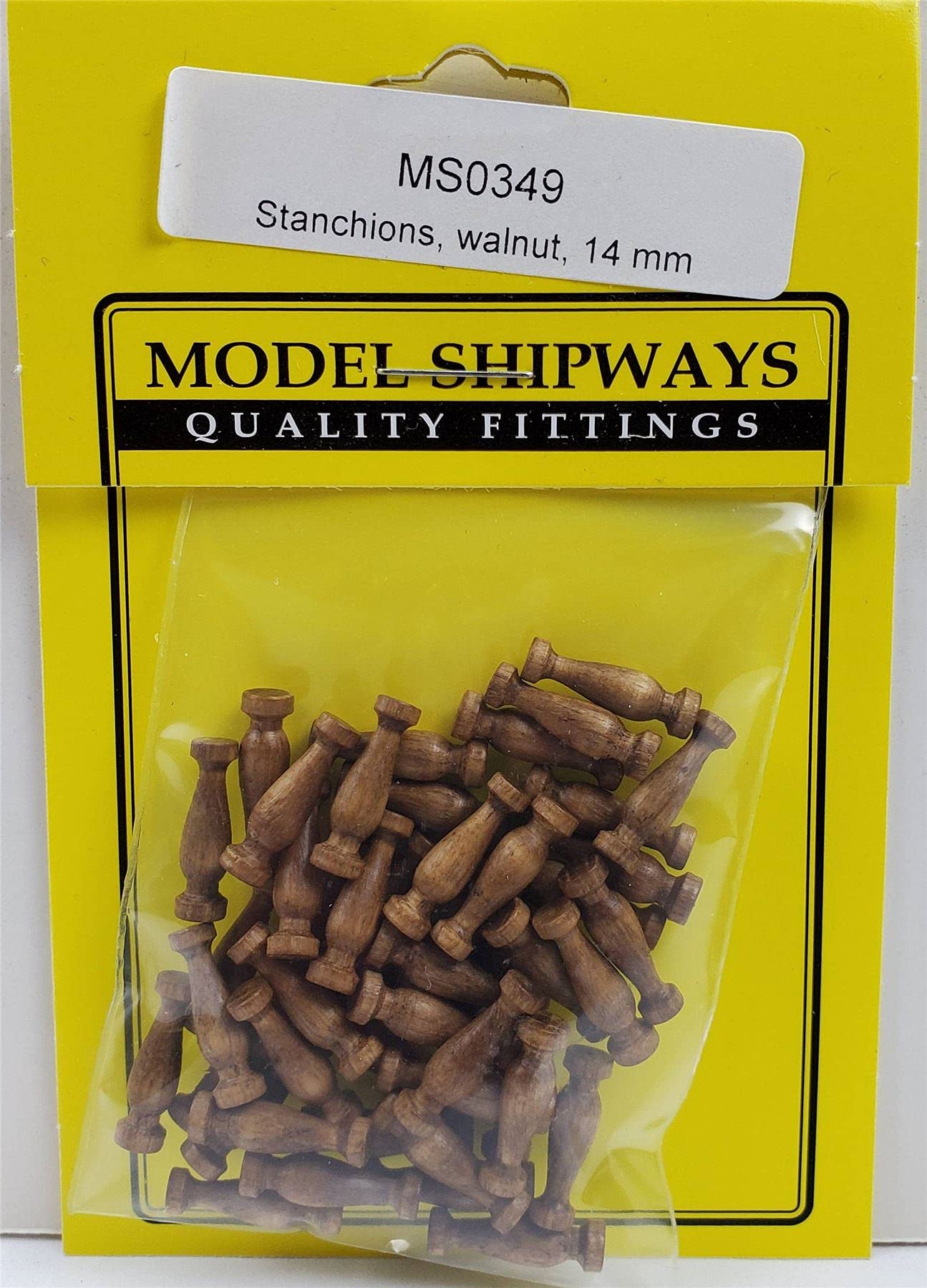 Model ShipwaysStanchion, Walnut 9/16" (14mm) 40 Pack