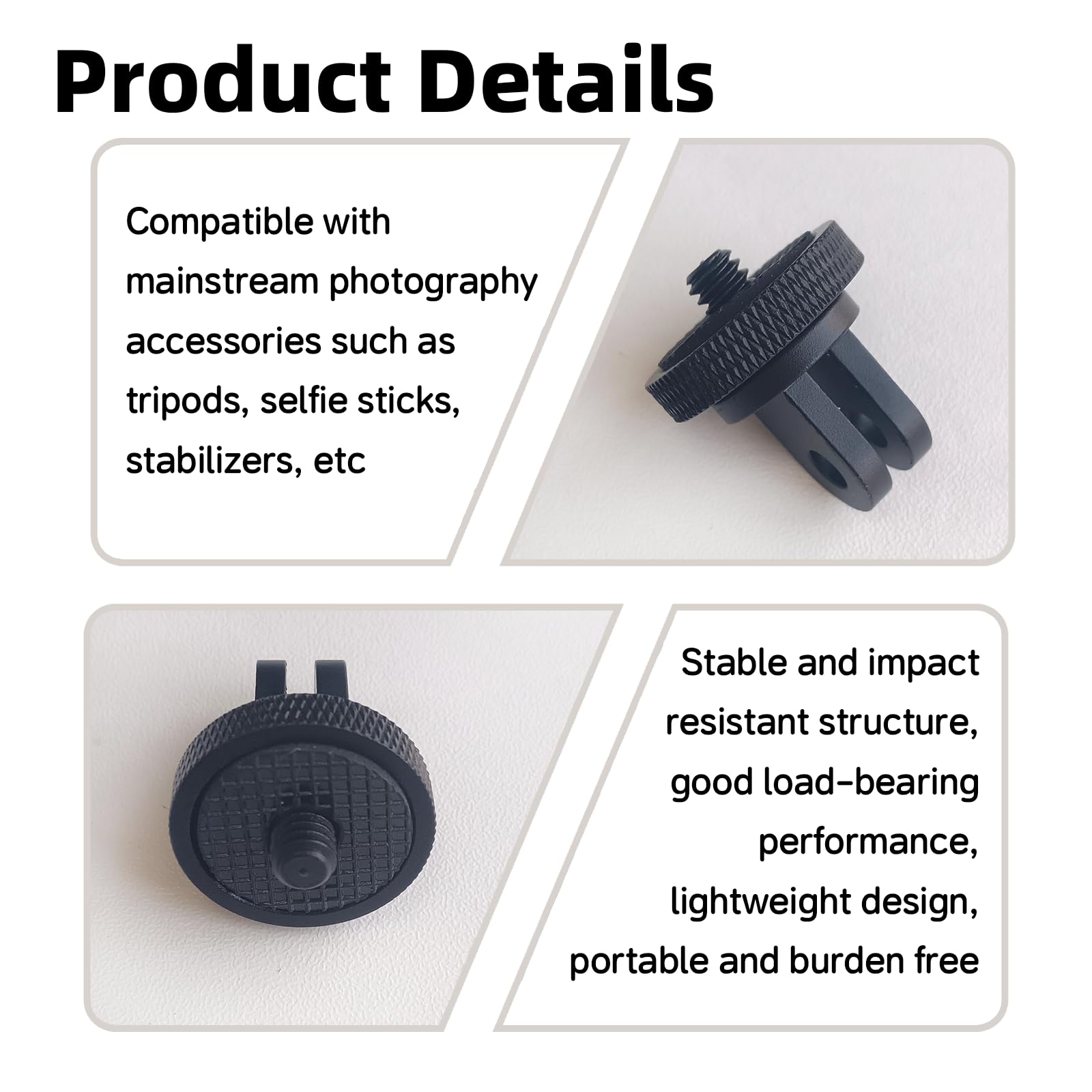 2 Adattatori In Alluminio 1/4" Per Treppiede – Universali Per Action Cam E Fotocamere! - 4