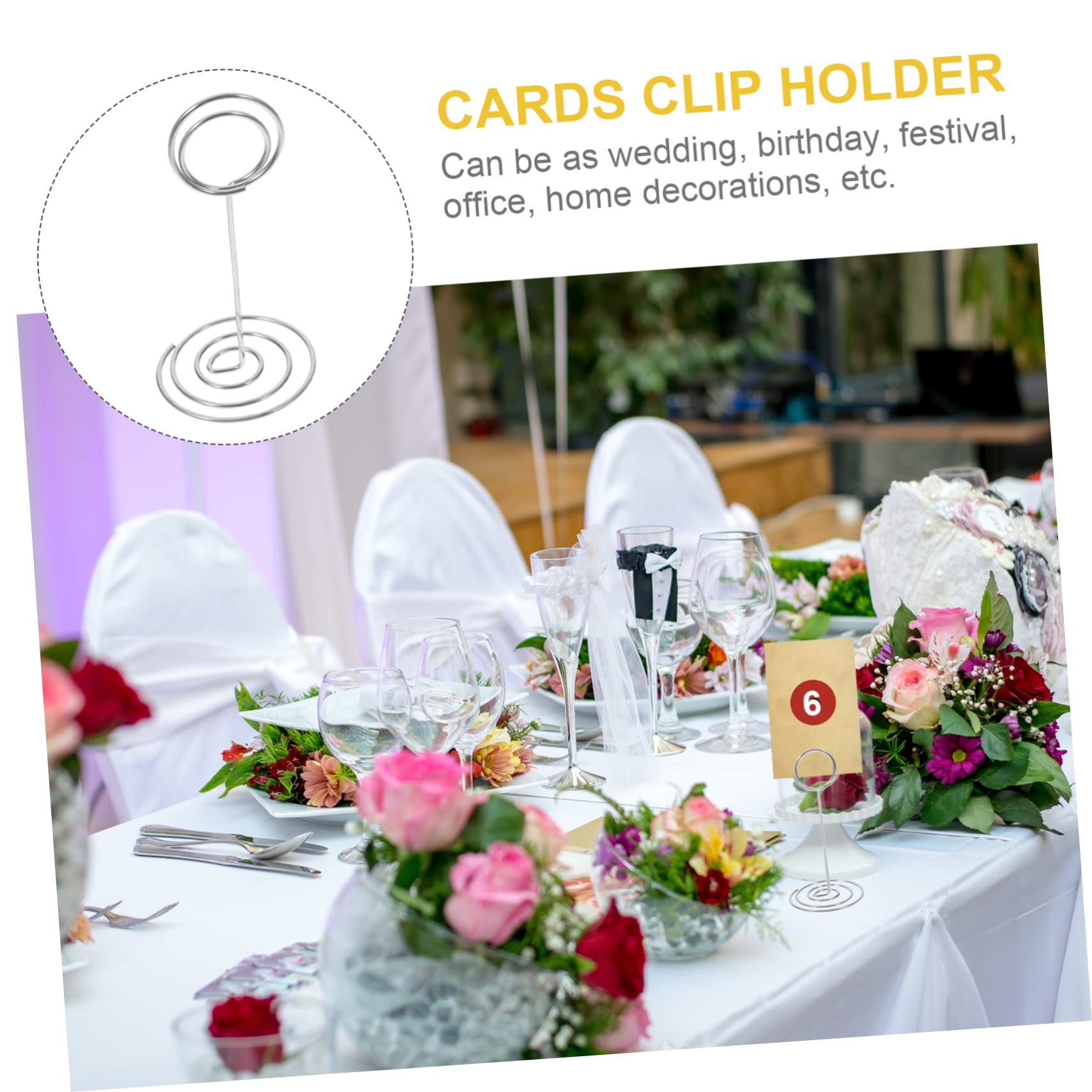 Abaodam Lot De 5 Porte-Cartes Robustes Pinces À Photos Supports en Fil De Fer pour Dîners Bureau Décoration Dintérieur 10 Pièces X 5