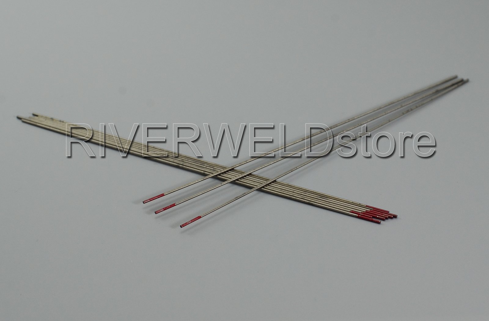 RIVERWELD Electrodo de tungsteno para soldadura TIG rojo WT20 toriado al 2 por ciento, 1,0 mm x 150 mm, paquete de 10