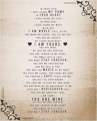 I Have Found My Home- Romantic Love Poem Wall Art - Spiritual Love & Marriage Wall Decor Poster, Emotional Home Decor for Spouse, Partner,