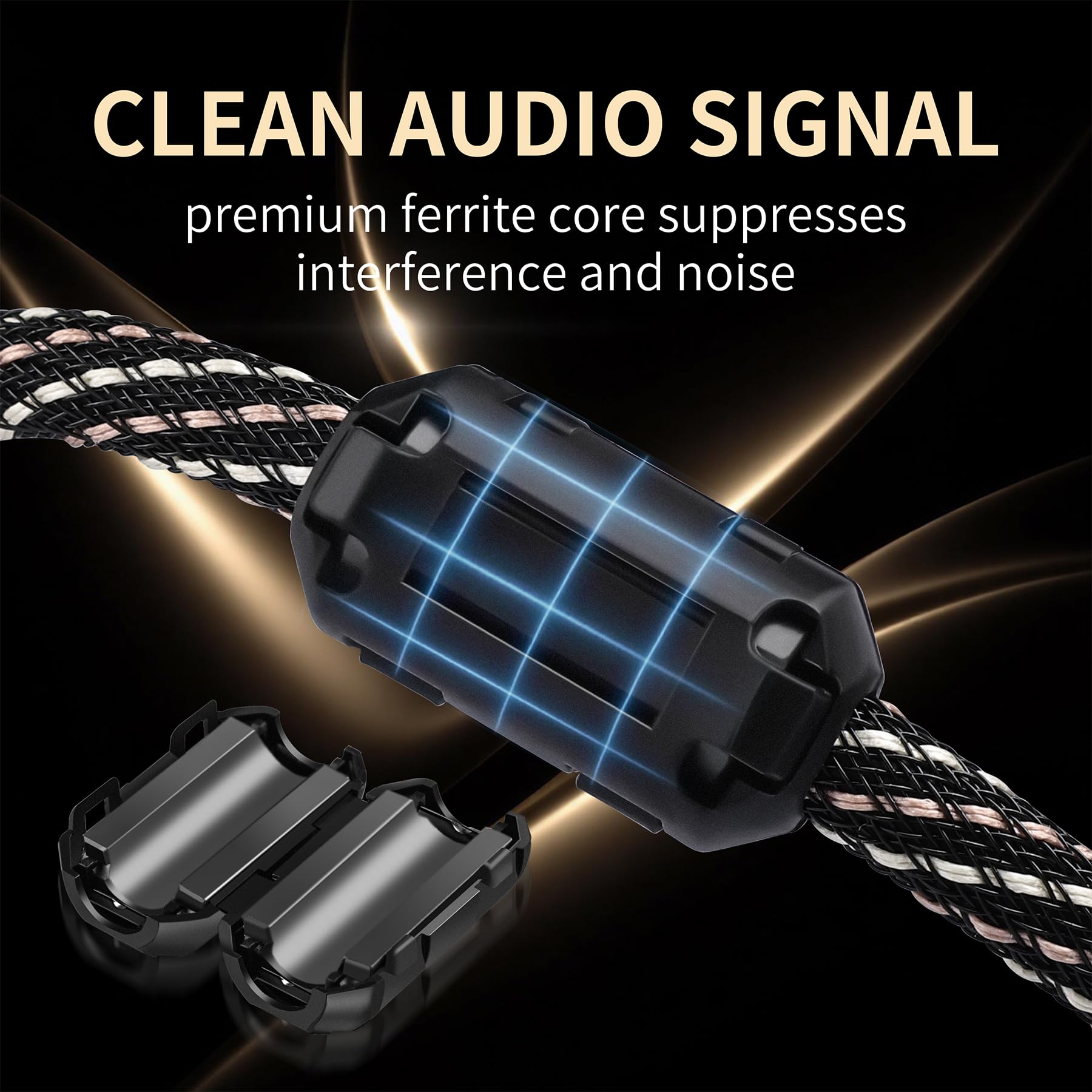 Câble audio USB B vers USB C, câble d'imprimante tressé OFC 6N plaqué or, pour Hi-Fi DAC, amplificateur, contrôleur DJ, audiophiles et amateurs de musique (0,5 m)