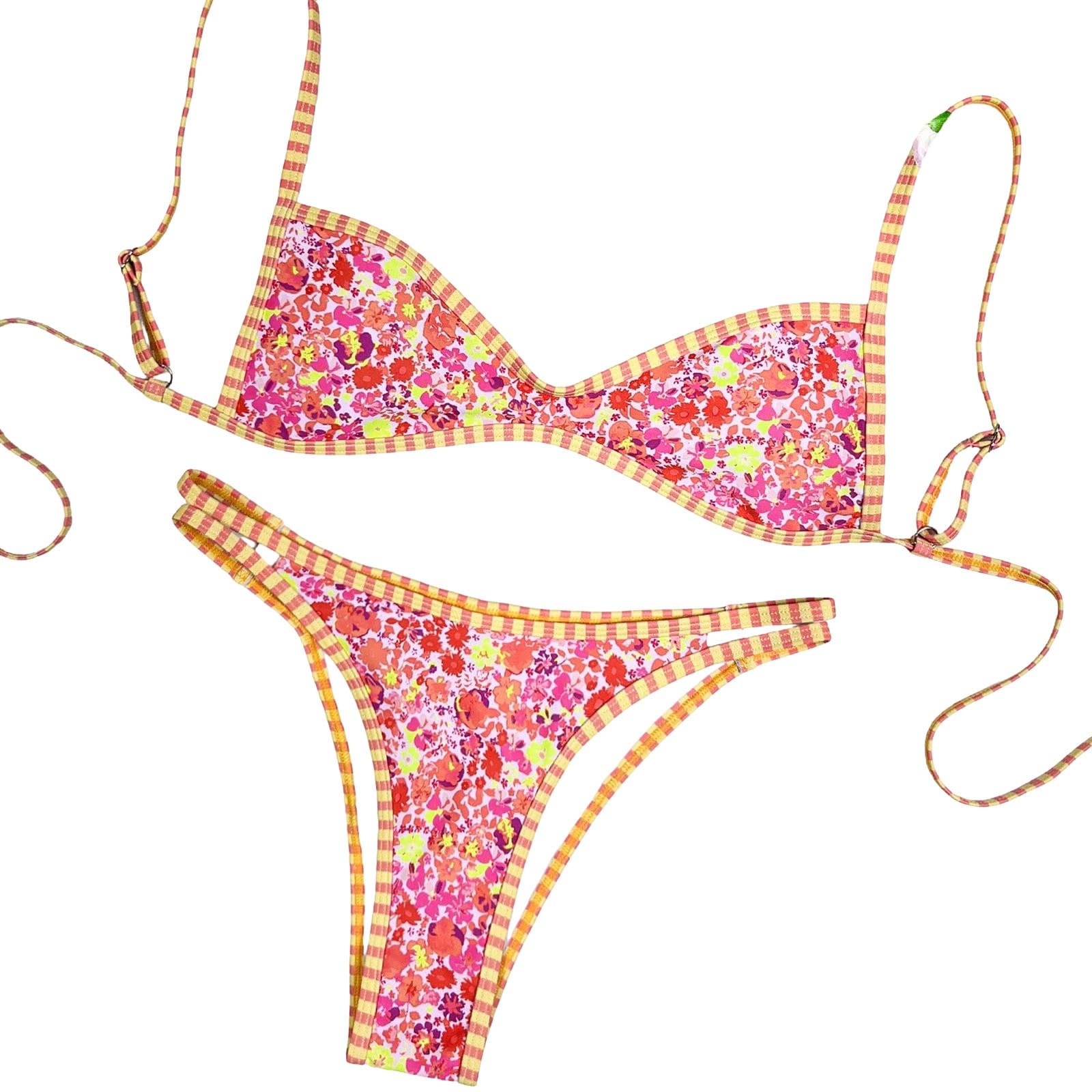 Bikini bez ramiączek bez pleców dwuczęściowy strój kąpielowy Monokini Top, pomarańczowy, XS