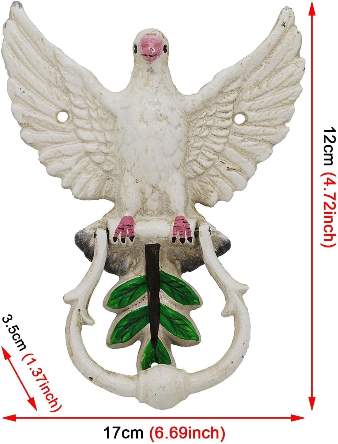 Door Knocker, Door Knocker Pretty Pigeon Door Knockers, Solemnly White Dove of Peace Gate Handle Modern Front Door Pull Ring, Entryway or Cottage Door Knobs