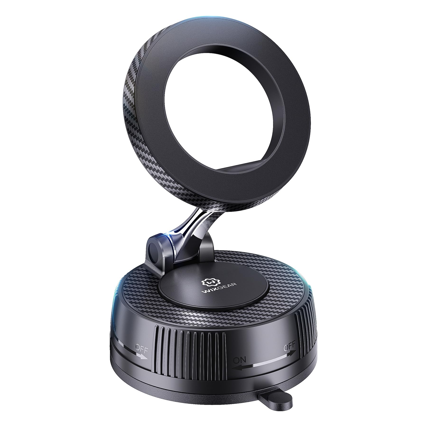 WixGear for MagSafe Car Mount - 78 LBs Suction Cup Phone Holder - 360 Adjustable Magnetic Cell Stand
