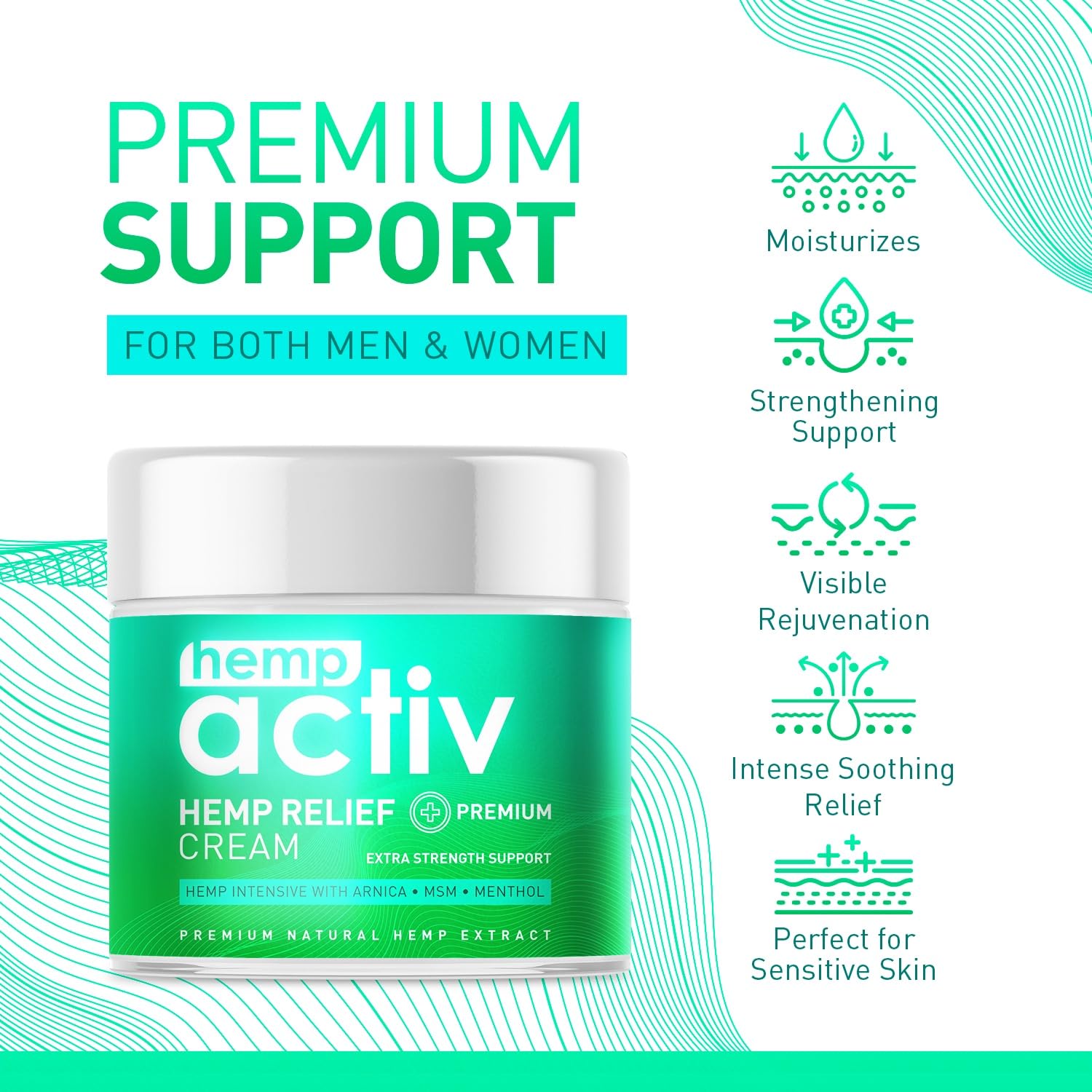 HEMPACTIV Hemp Cream with Menthol, MSM & Arnica – Lightweight, Fast-Absorbing Moisturizing Cream – Refreshing, Non-Greasy Formula for Nourished Skin – 2 Fl Oz — Amazon image 4