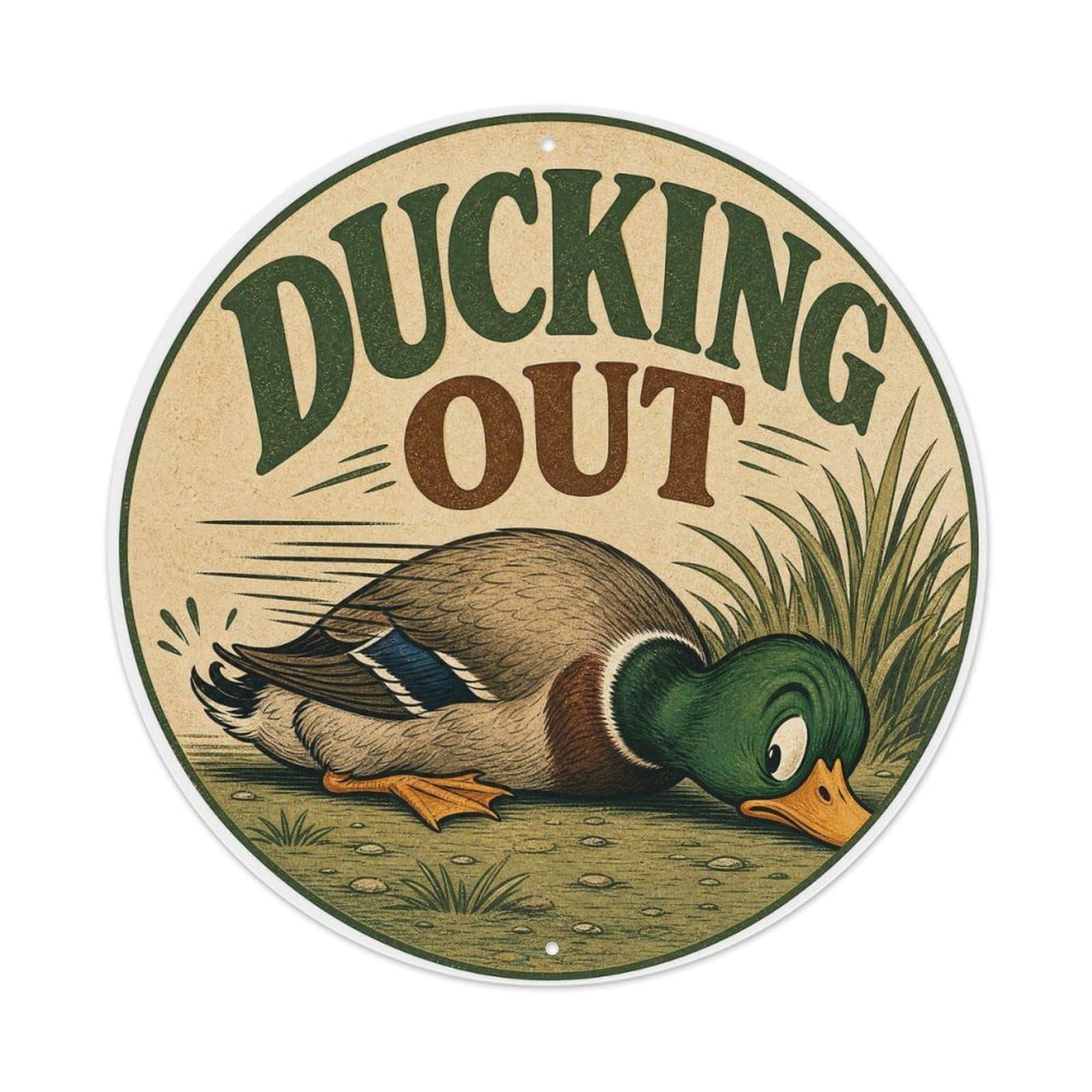 Duck Humor Farm Bird Comic Vintage Nostalgic Feather Metal Tin Sign