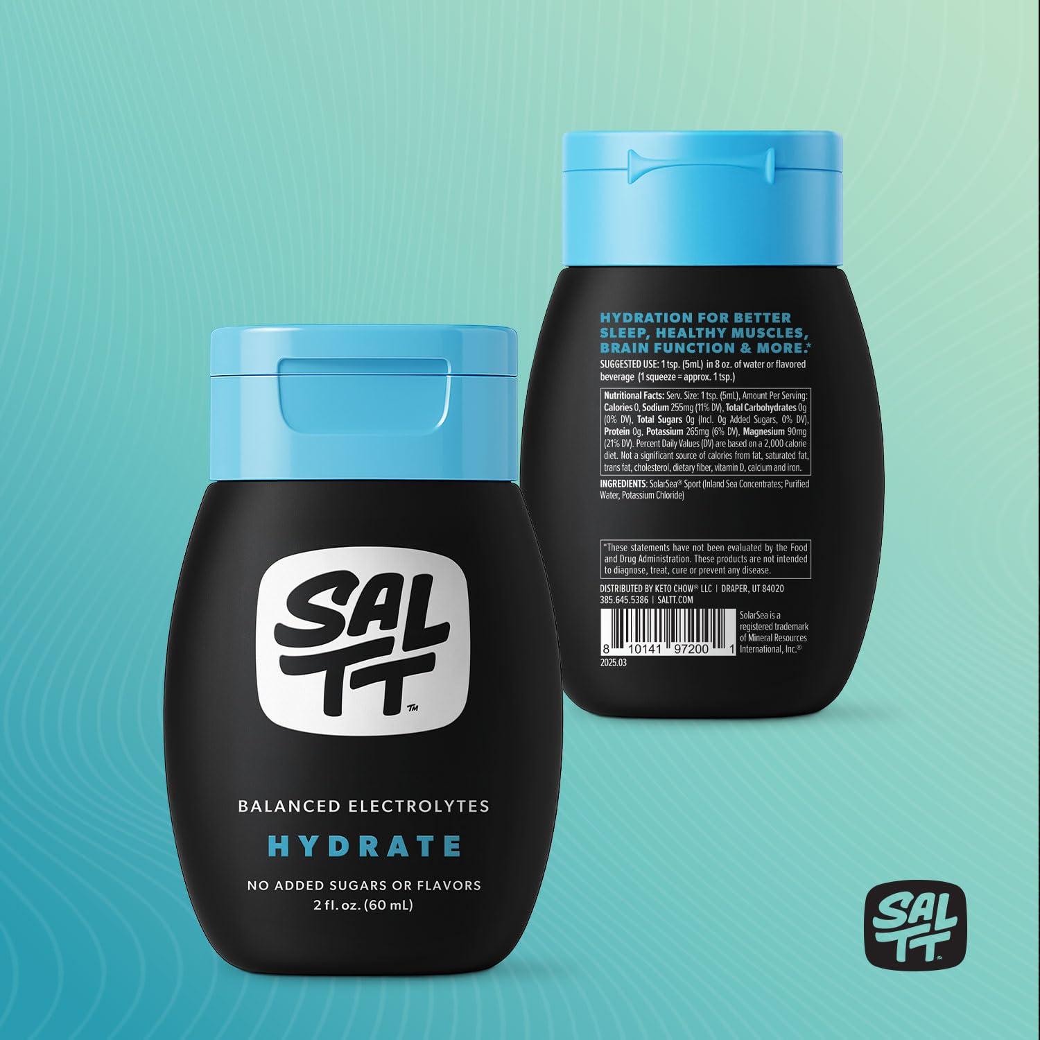 SALTT Hydrate Electrolyte Drops, Unflavored, Travel Size 2 oz — Amazon image 9