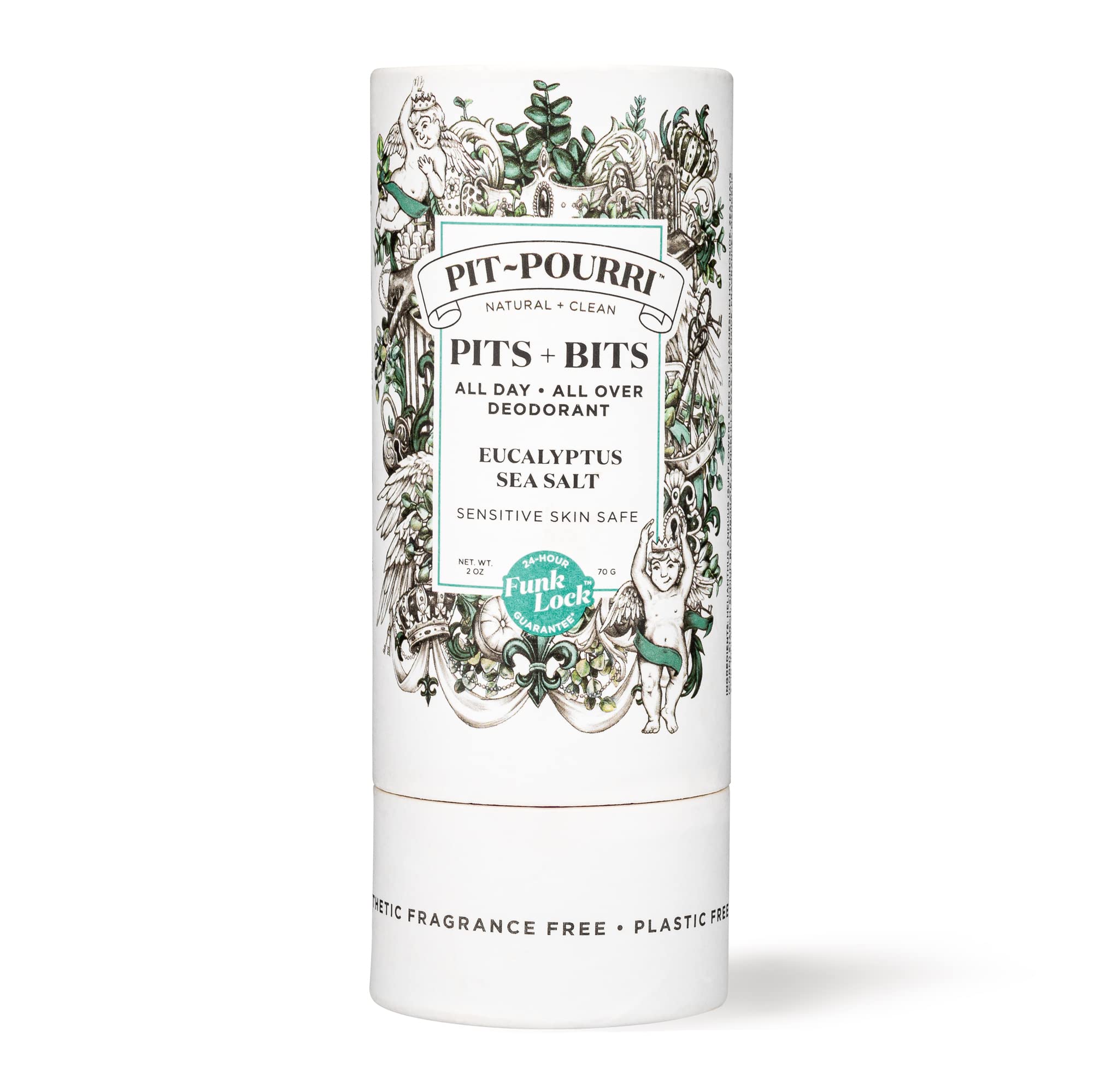 Photo 1 of 2 ITEM Poo-Pourri Pits + Bits Natural Deodorant, Sensitive Skin Safe, All Day All Over, 2 Ounce Eucalyptus Sea Salt BUNDLE