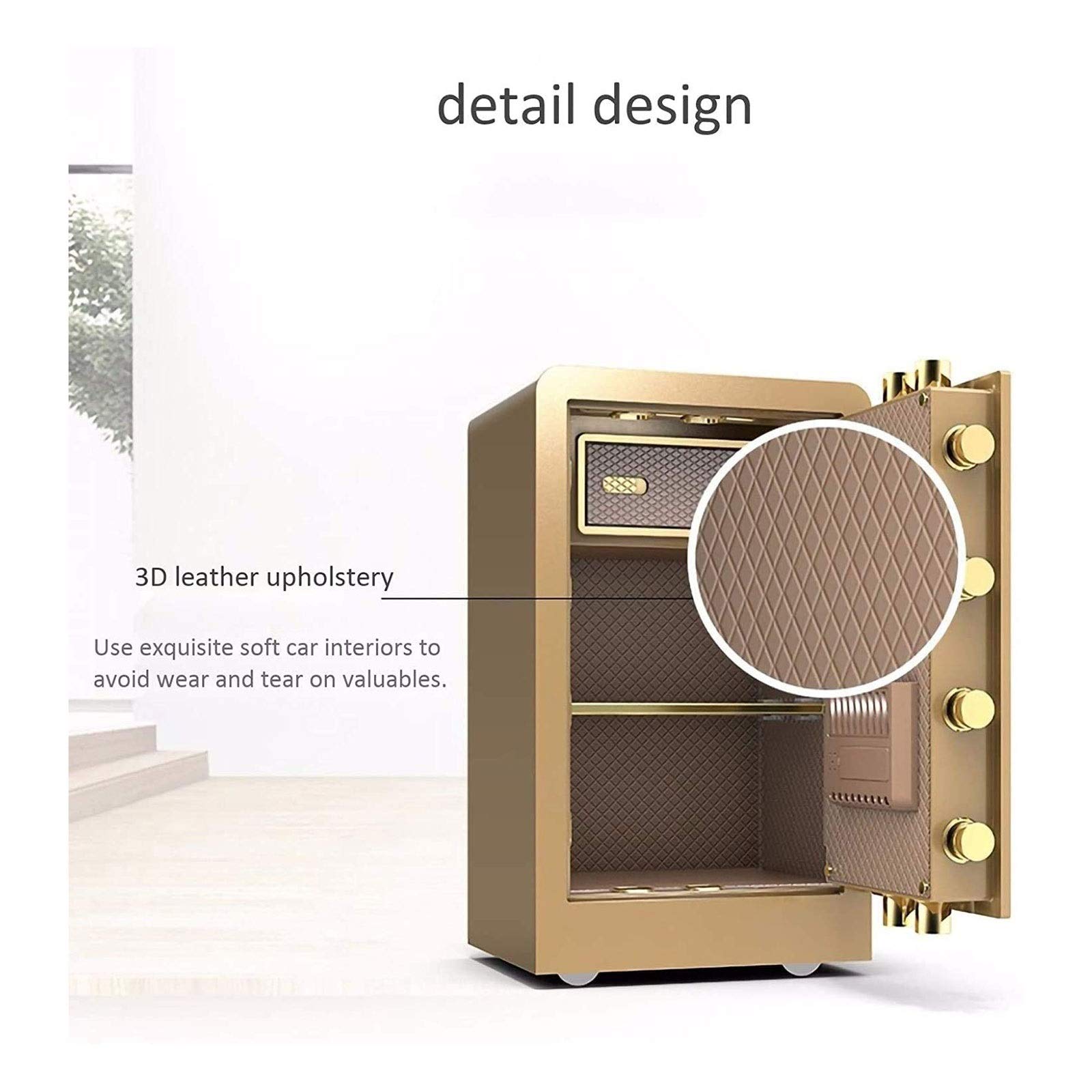 Cassaforte Digitale con Tastiera, Cassetto Porta Contanti, Struttura in Acciaio, Cassaforte per Gioielli E Denaro, per Casa, Ufficio, Hotel E attività Commerciali (B)