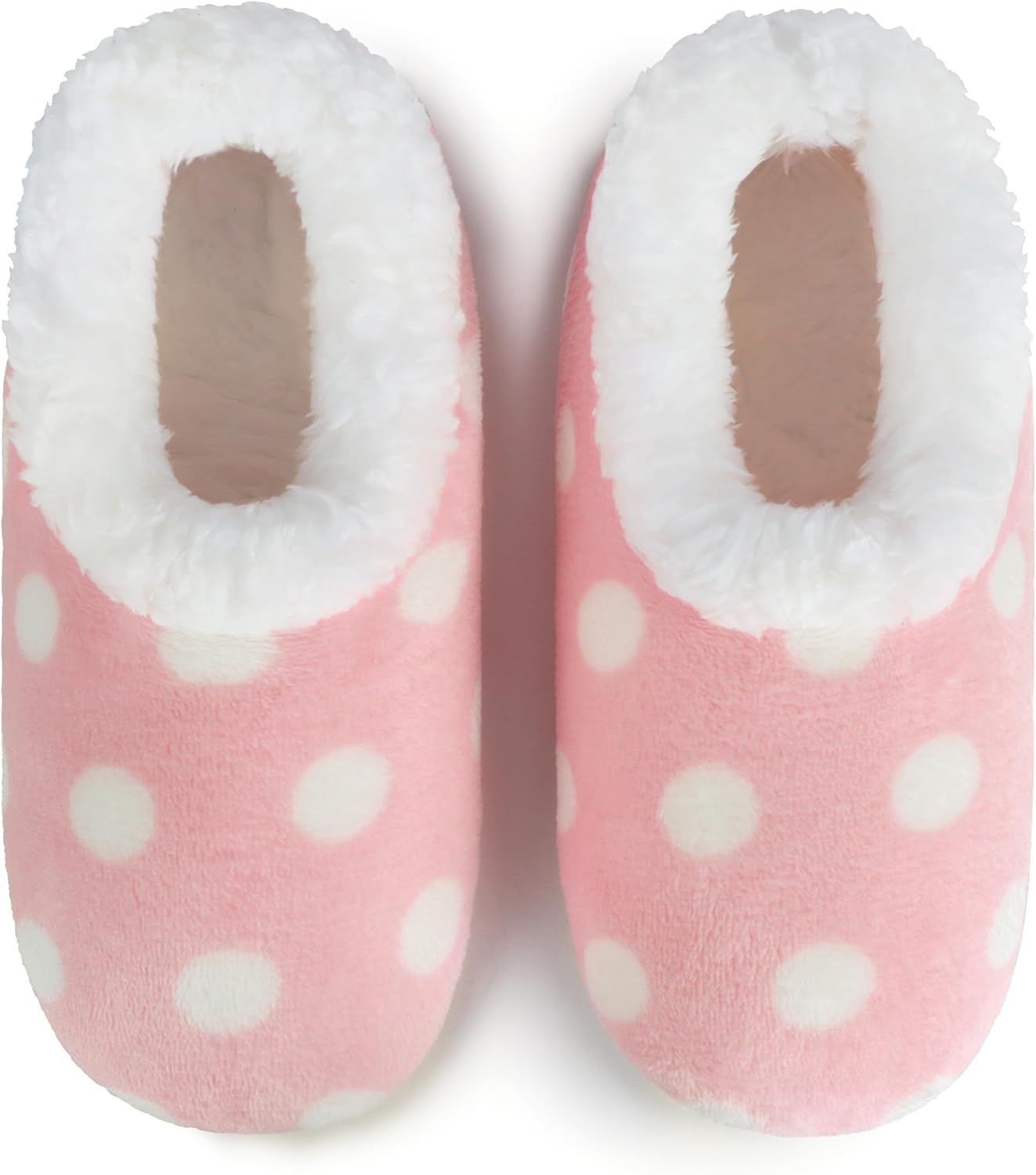 Snoozies Faux Fur Polka Dots Slippers for Women