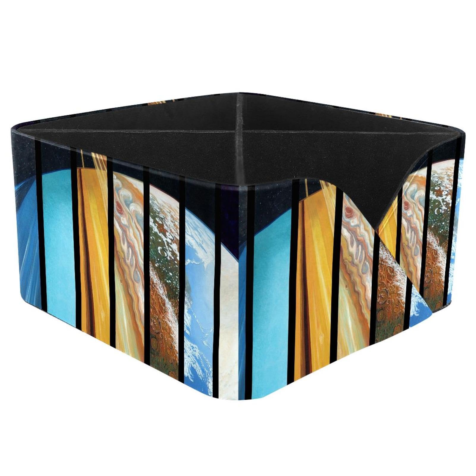 KengjuTesu Planet Solar System Desktop Organizer Pen Holder, Rectangular Pencil Cup for Office, Study and Makeup Stations