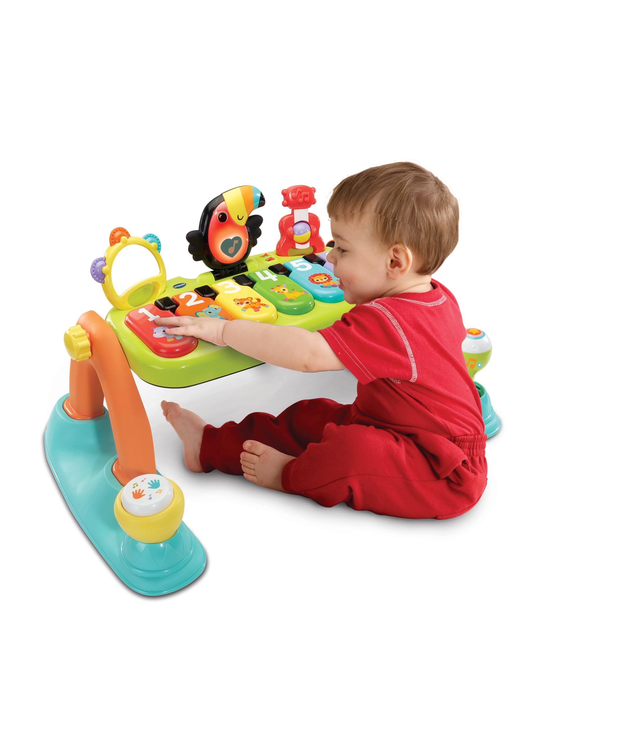 VTech Tukan Tunes do zabawy dla niemowląt 5 w 1, sensoryczny, pokój zabaw, jasny pokój zabaw, eksploracja muzyki, odpowiedni dla dzieci w wieku 0, 3, 6, 9 miesięcy, wersja angielska