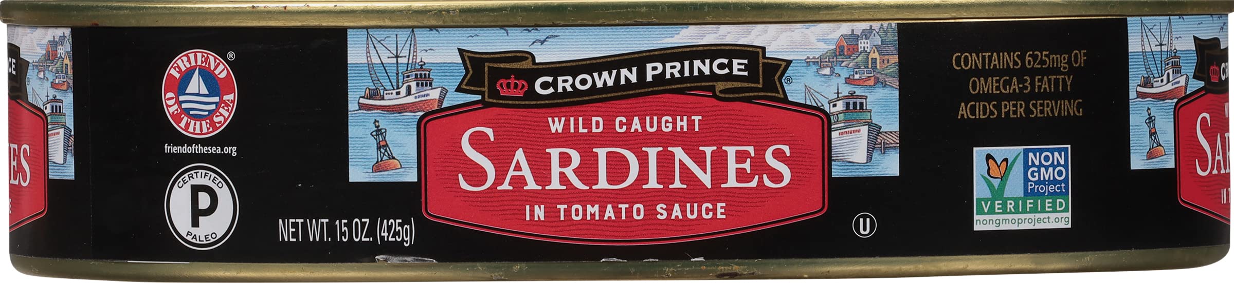 Crown Prince Sardines in Tomato Sauce, 15-Ounce Cans (Pack of 12)