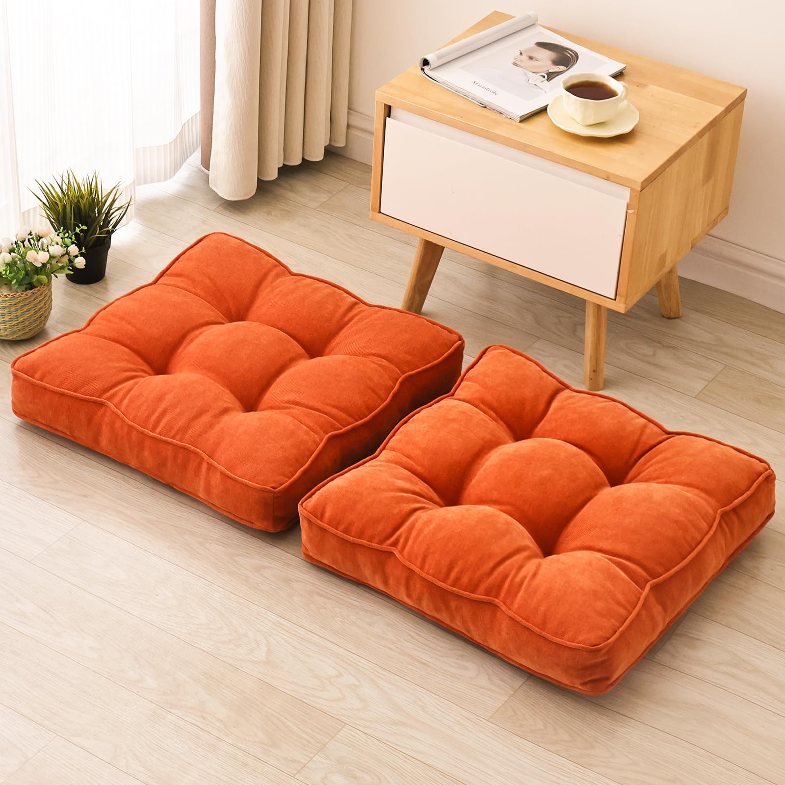 AS AWESLING 55cm x 55cm Floor Pillows Set of 2 | Meditation Cushions — image 1