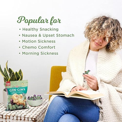 Miniatura 4 de The Ginger People Gin Gins Original Ginger - Caramelos masticables bolsa de 1lb 16oz