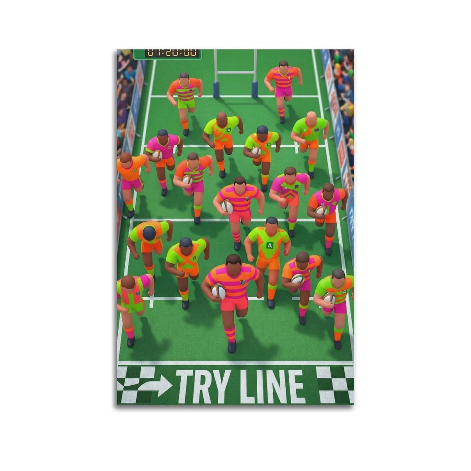 OLYHTR Rugby Match Poster Modern Decorative Canvas Prints - Ideal Wall Art for Family, Man Cave, Game Room, Boys & Girls Bedroom 24x36inch(60x90cm)