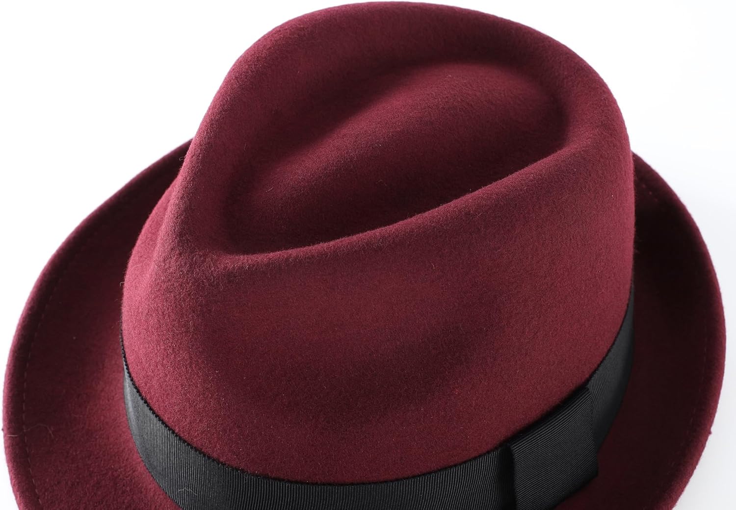 Home Prefer Men's Wool Felt Winter Hat Short Brim Fedora Hat - Image 5