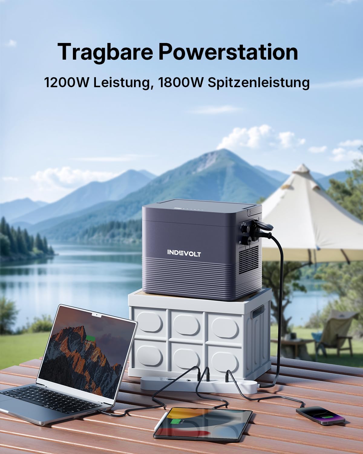 BK1600 Balkonkraftwerk mit Speicher 1,6 kWh Tragbare Powerstation, 2 MPPT 1200W, All-in-One mit Mikroinverter, Bidirektionales Laden, Solaranlage mit erweiterbare Kapazität