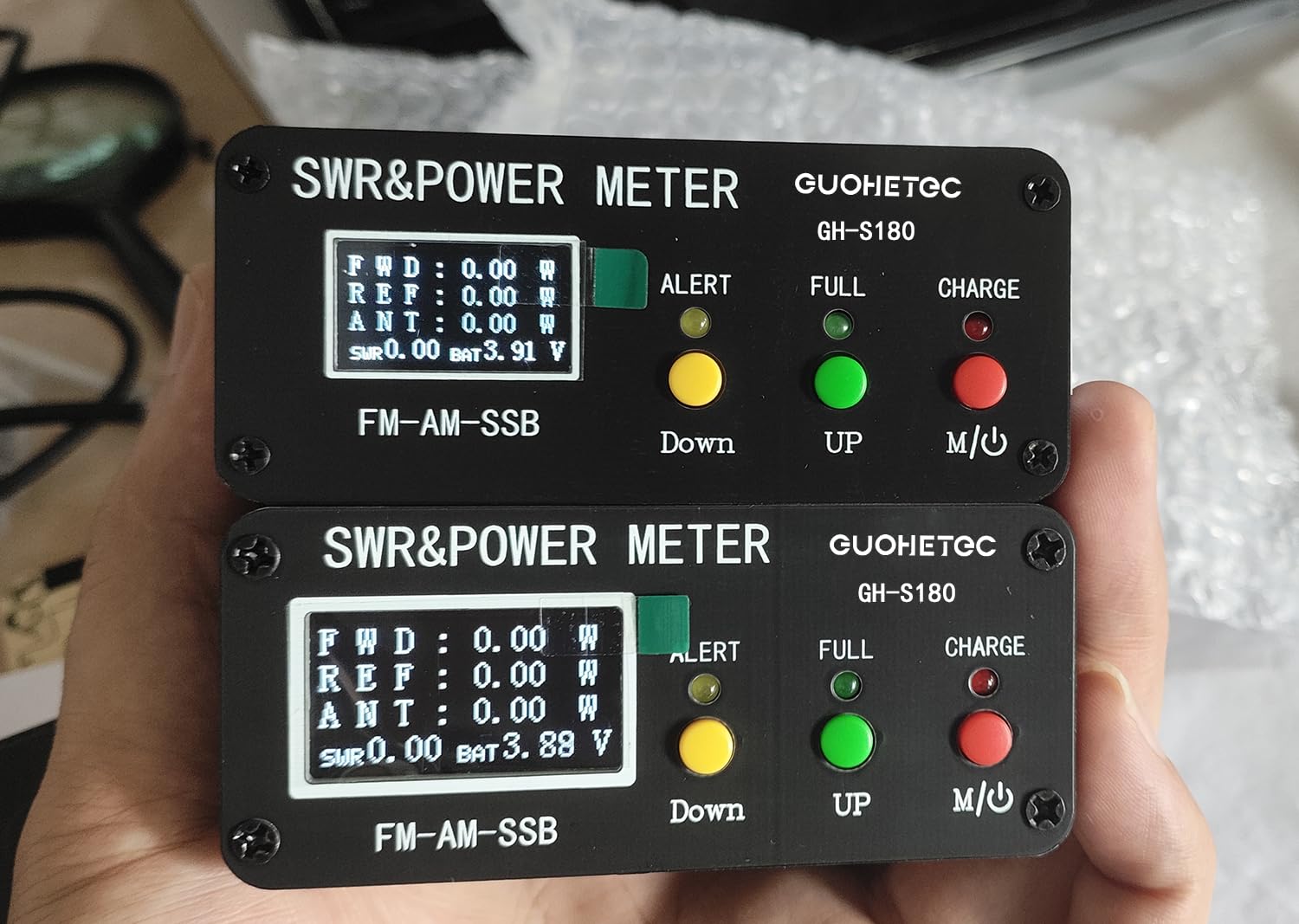 GUOOHETE GH-S180 120W SWR Medidor de onda estacionaria de alta función de alarma de onda estacionaria 240 * 240 Pantalla HD a todo color FM-AM-SSB