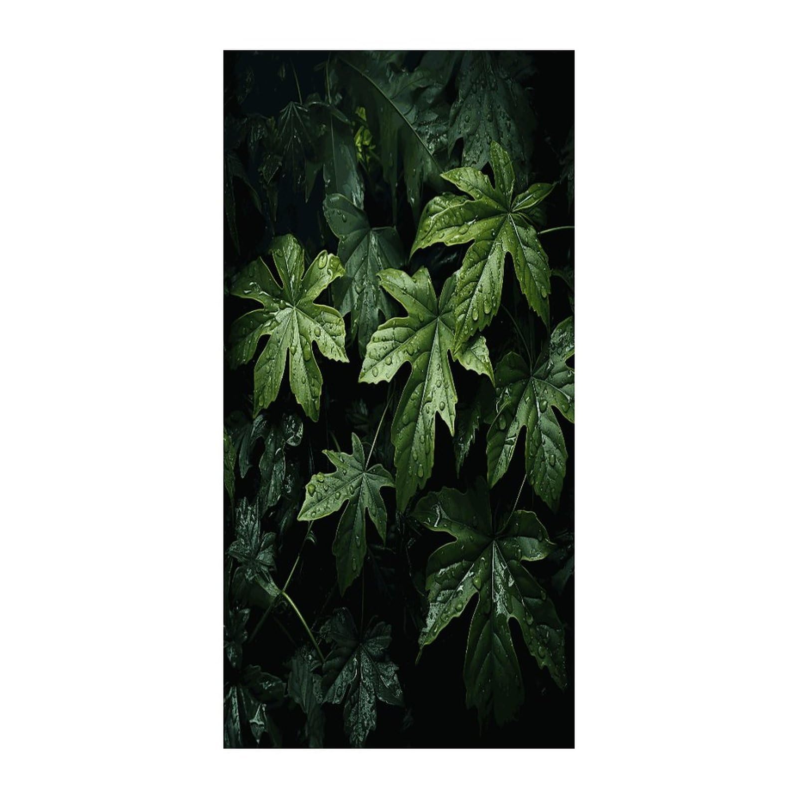 Fekiloot Style Green Leaves Pattern Door Curtain Room Divider Curtains