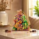DeoDap Rakhi Set for Brother with Round Beaded Band, Choco Magic Chocolate 96 g, Roli and Chawal Tilak Set, Silver Colour Pooja Coin and Greeting Card gallery image