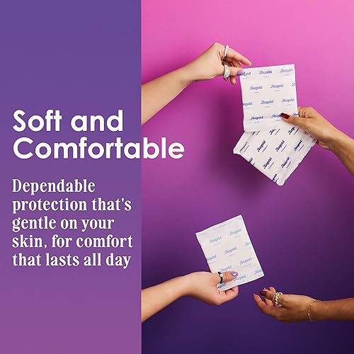 Miniatura 5 de August Almohadillas menstruales de algodón regular y super, 36 (18+18) almohadillas ultrafinas con alas, servilletas higiénicas hipoalergénicas con