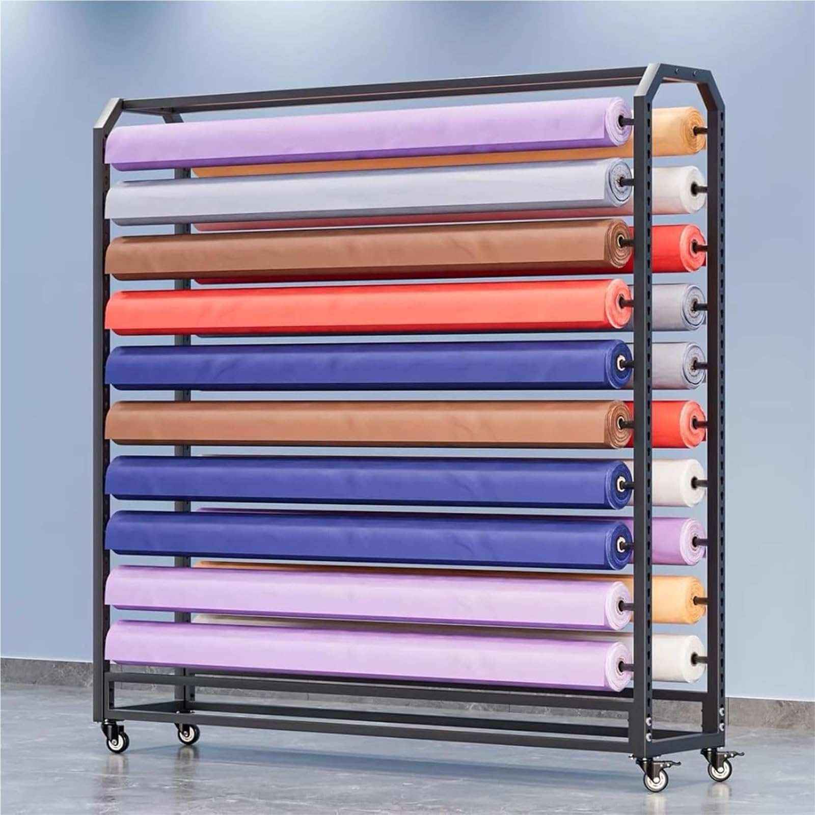 Carrello regolabile in tessuto resistente per vetrine e carta da parati (145 cm, 8 aste) perfetto per artigianato e organizzazione