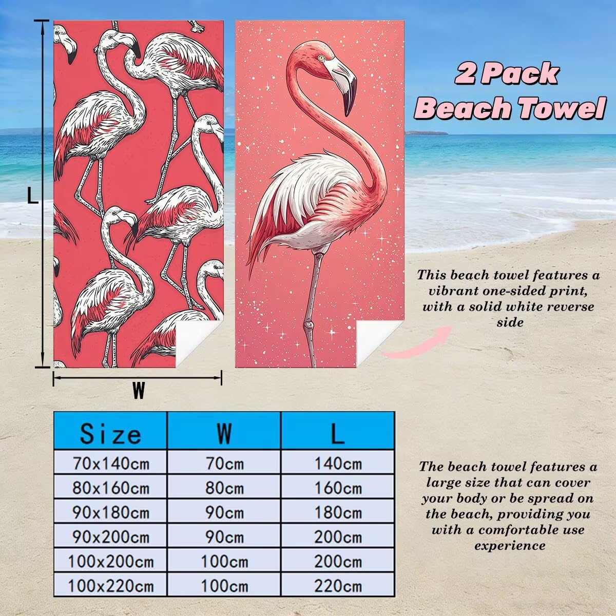 Ręcznik plażowy 100 x 200 cm, ręcznik gimnastyczny z mikrofibry szybkoschnący, zestaw 2 anty-piaskowych ręczników plażowych, lekki kompaktowy duży ręcznik z mikrofibry do podróży, prezent dla mężczyzn