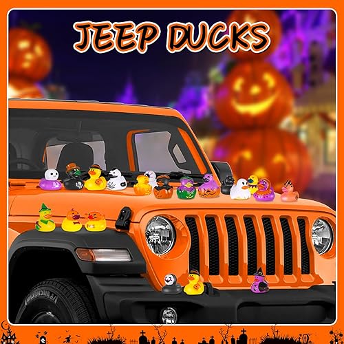 Miniatura 5 de Paquete de 24 patos de goma de Halloween con bolsa, regalos de fiesta de Halloween, juguetes de baño para niños, rellenos de bolsas de golosinas,