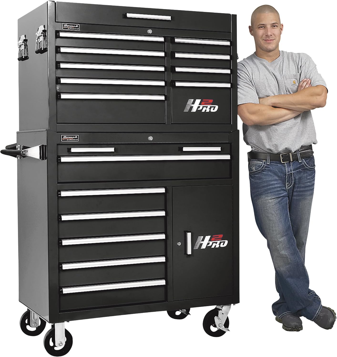 Homak H2PRO Series 41-Inch 9-Drawer Top Chest; Black; BK02041091