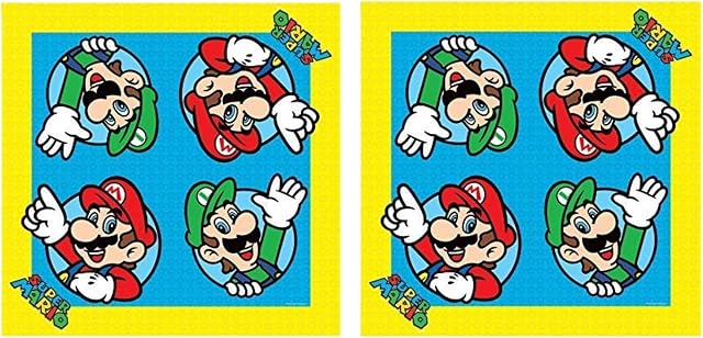 Toptoys2u Bargain Bundles Super Mario Bros Pack of 16 x 2 Party Napkins (33 cm x 33 cm) 2 Ply - Mario & Luigi Napkin 2pk
