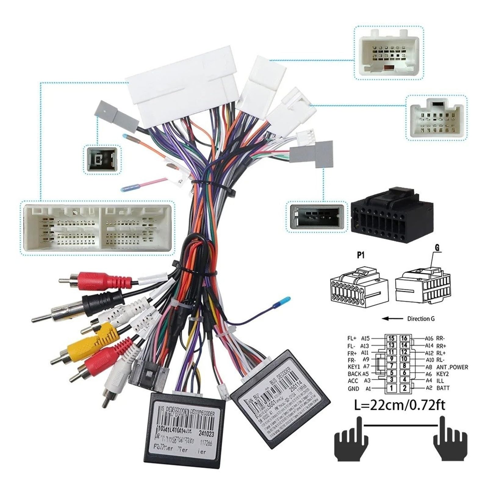 Kit Mascherina Radio Per Hyundai Per Sonata 8 9 Per IX45 Auto Cablaggio Adattatore Canbus Box Decoder Android Radio Cavo Di Alimentazione Pannello