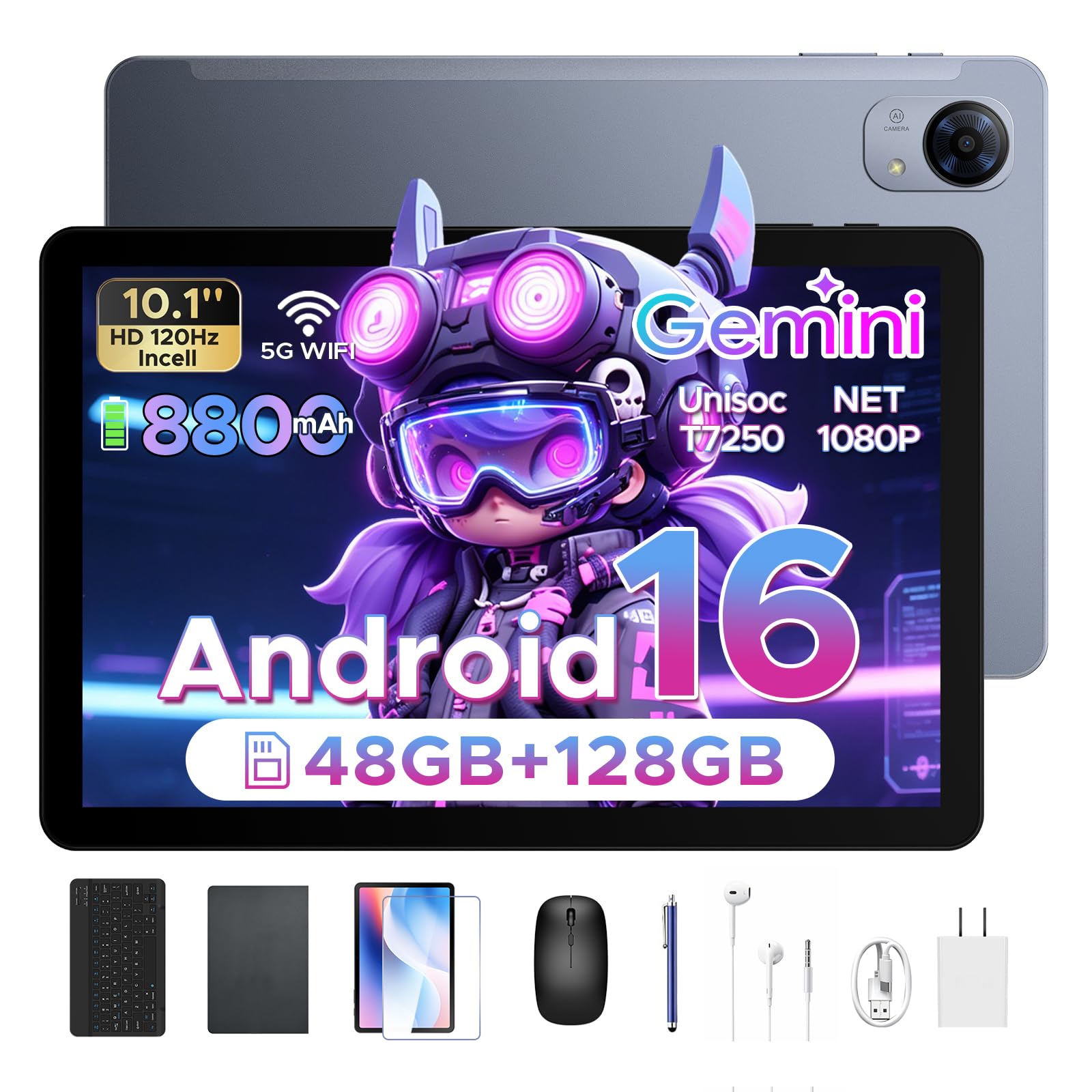 P10 Pro Tablet 10 Pulgadas, Tableta Android 16 , 48GB RAM+128GB ROM/2TB