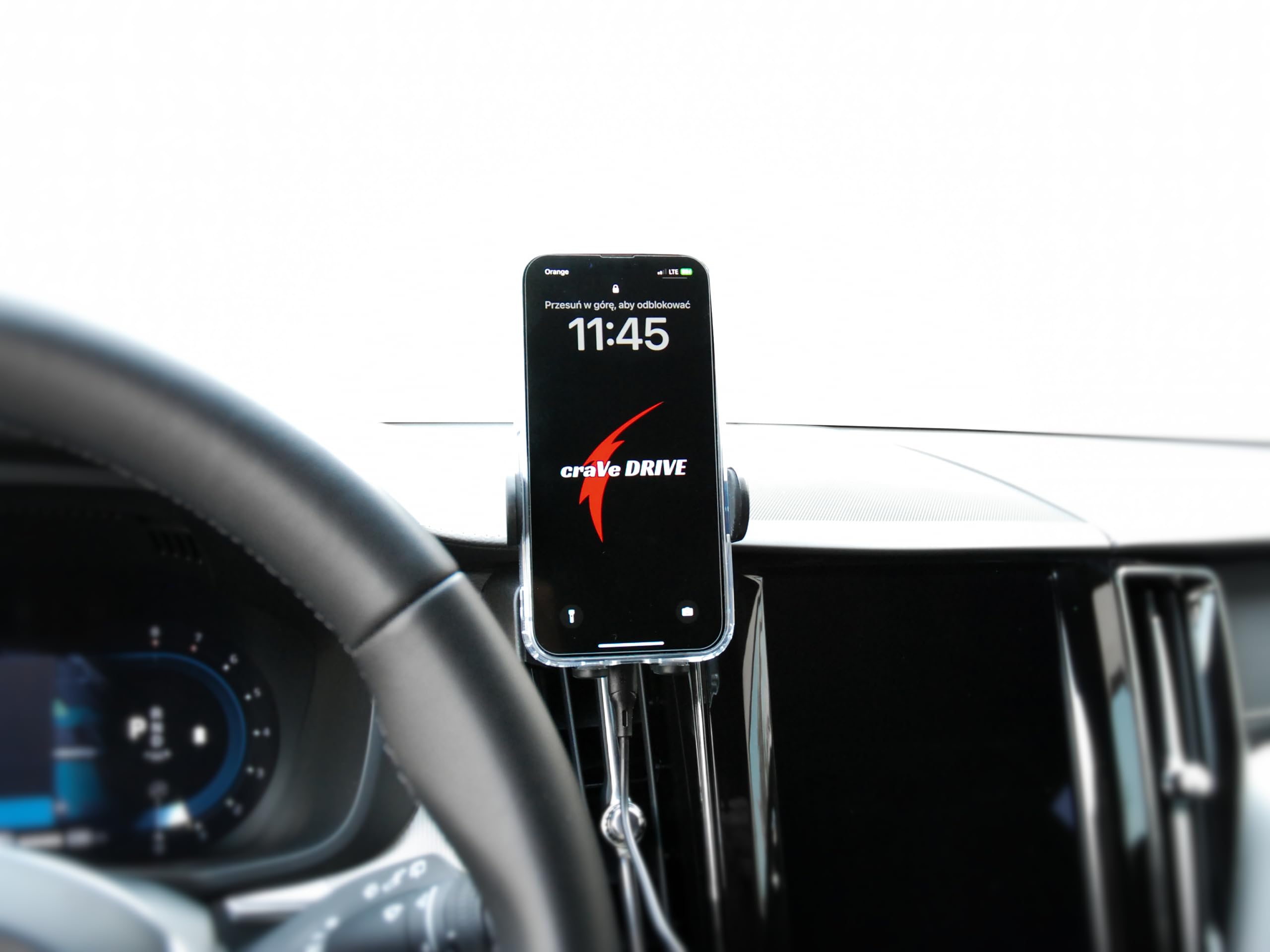 15 W, supporto automatico per cellulare con funzione di ricarica, compatibile con Volvo XC60 (2017-2025) auto, ricarica rapida senza fili, supporto per cellulare auto, ricarica induttiva