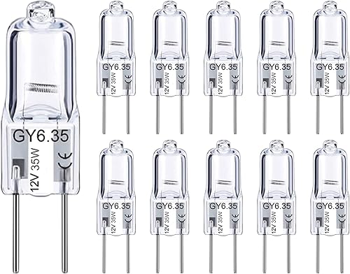 GY6.35 - Bombillas halógenas de 2 pines 12 V 35 W T4 tubular tipo JCD GY6.35 base bi-pin regulable 2700 K blanco cálido cápsula bombillas para luz