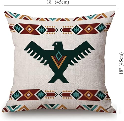 Miniatura 6 de Funda de almohada decorativa tribal del suroeste, adorno étnico de moda, funda de almohada de lino de algodón, fundas de cojín cuadradas para sofá